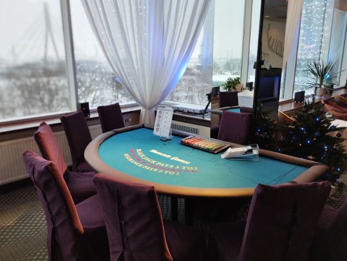 panorāmas Blackjack ar Rīgas skatu